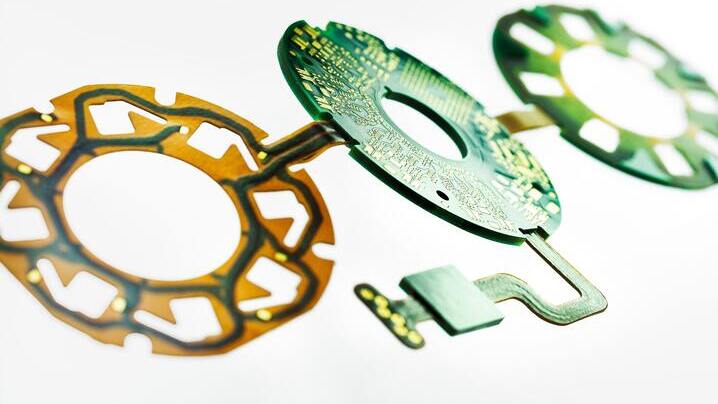 Rigid-flex PCB for implanted blood pump.